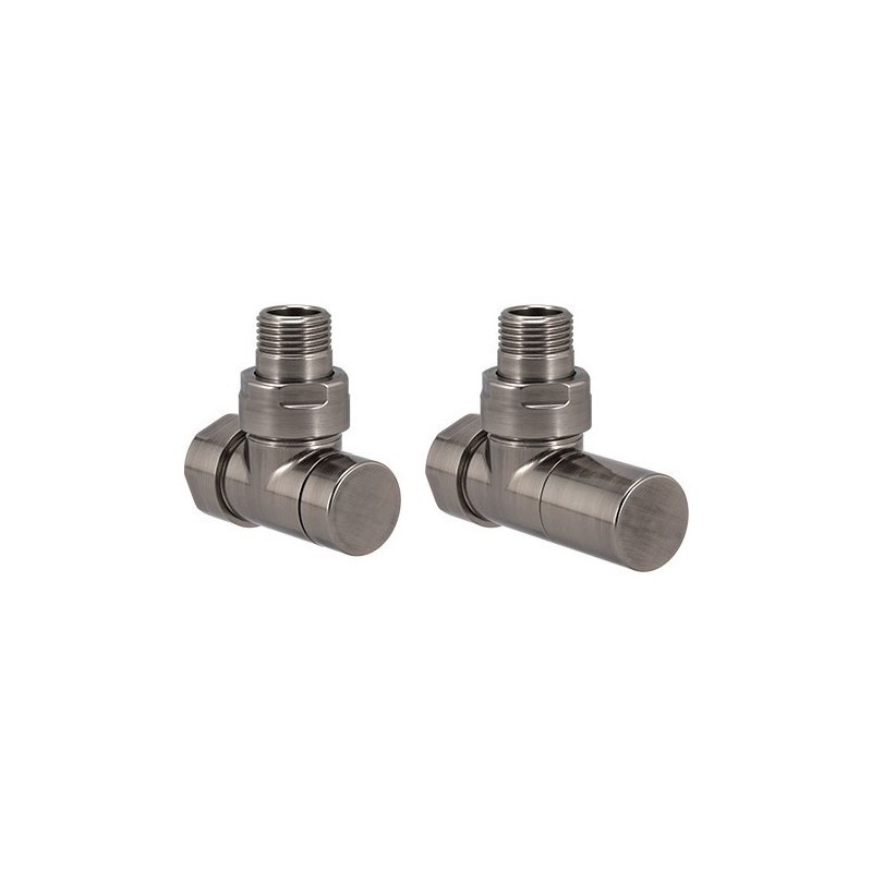 Zehnder Valve Set 35 Angled Manual Radiator Valves PVD Brushed Black Chrome Zehnder Valve Set 35 Angled Manual Radiator Valves PVD Brushed Black Chrome