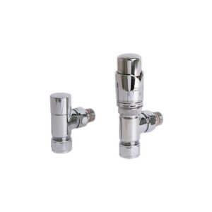 Zehnder Valve Set 37 Angled Thermostatic Radiator Valves Chrome