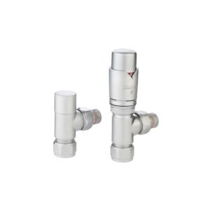 Zehnder Valve Set 37 Angled Thermostatic Radiator Valves Satin Chrome