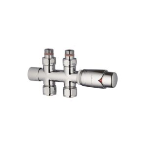 Zehnder Valve Set 40 Straight Thermostatic 50mm Radiator Valves Chrome