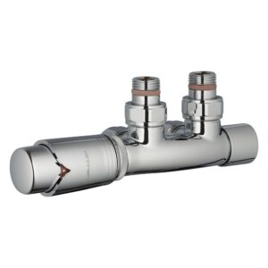 Zehnder Valve Set 41 Angled Thermostatic 50mm Left Radiator Valves Chrome
