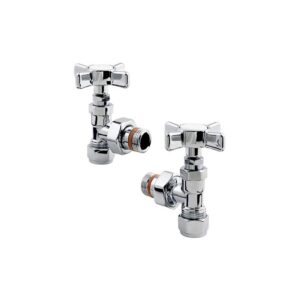 Zehnder Traditional Valve Set 8 Angled Manual Radiator Valves Chrome