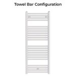 Zehnder Klaro Heated Towel Rail 1148 x 450mm White Quartz