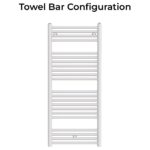 Zehnder Klaro Heated Towel Rail 1148 x 500mm White Quartz